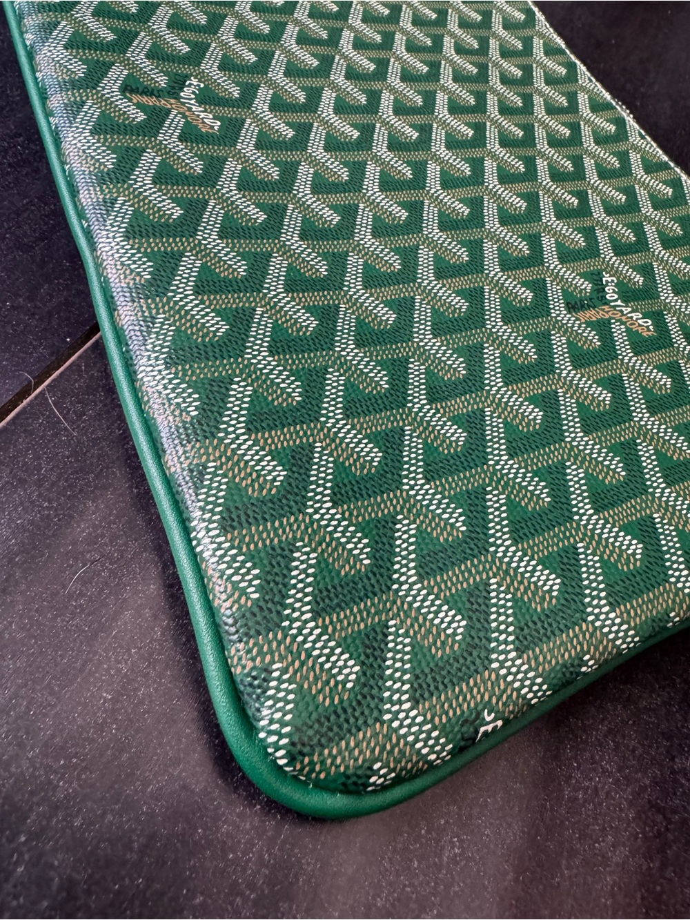 Inspired Green Chevron Patterned Canvas
Zip Pouch Clutch - Picture 7 of 9